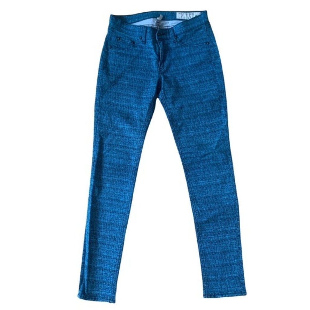 Rag & Bone Blue Tweed Printed Jean Leggings Size 27
